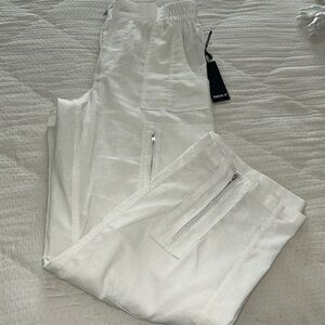 Forever 21 white linen cargo pants